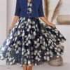 Women's Two Piece Dress Set Casual Dress Chiffon Dress Outdoor Daily Fashion Elegant Print Midi Dress V Neck Half Sleeve Floral Regular Fit Navy Blue Purple Green Summer Spring S M L XL XXL