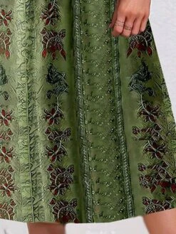 Women's Two Piece Dress Set Casual Dress Tank Dress Outdoor Daily Fashion Streetwear Button Print Midi Dress V Neck Sleeveless Floral Regular Fit Green Summer Spring S M L XL XXL -HANA Luxury Wear Shop djimqu1683278754522