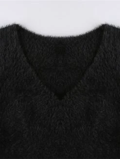 Women's Sweater Dress Winter Dress Jumper Dress Mini Dress Ruched Outdoor Street Daily Active Fashion V Neck Long Sleeve 2023 Slim Black Brown Color S M L Size -HANA Luxury Wear Shop dltwzk1692862200577