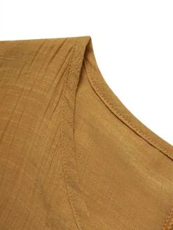 Women's Casual Dress Cotton Dress Swing Dress Maxi Long Dress Cotton Stylish Casual Winter Dress Daily Holiday V Neck Button Layered Long Sleeve Summer Spring Fall 2022 Loose Fit Black White Yellow -HANA Luxury Wear Shop dowvjc1683609543900