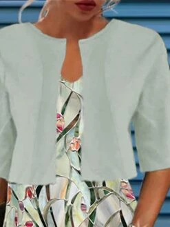 Women's Two Piece Dress Set Casual Dress Print Dress Outdoor Daily Fashion Streetwear Print Mini Dress V Neck Half Sleeve Leaf Loose Fit Green Summer Spring S M L XL XXL -HANA Luxury Wear Shop ezjmur1681957731371