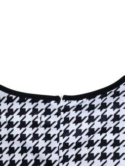 Women's Two Piece Dress Set Casual Dress Sheath Dress Daily Going Out Streetwear Modern Print Midi Dress Crew Neck Long Sleeve Houndstooth Regular Fit Black Fall Winter S M L XL XXL -HANA Luxury Wear Shop fcaqbg1695194343838
