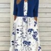Women's Two Piece Dress Set Casual Dress Print Dress Daily Vacation Fashion Elegant Pocket Print Midi Dress Crew Neck Half Sleeve Floral Regular Fit Black Navy Blue Green Summer Spring S M L XL XXL -HANA Luxury Wear Shop fiadpk1681871438056