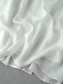 Women's Casual Dress Cotton Linen Dress White Dress Midi Dress Cotton Blend Basic Casual Outdoor Vacation V Neck Ruched Half Sleeve Summer Spring Fall 2023 Loose Fit White Green Apricot Pure Color M -HANA Luxury Wear Shop fxoxkp1682564017919