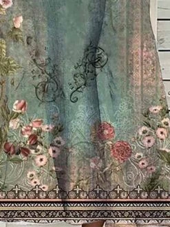 Women's Two Piece Dress Set Casual Dress Print Dress Outdoor Daily Vintage Elegant Pocket Print Midi Dress V Neck Half Sleeve Floral Regular Fit Green Summer Spring S M L XL XXL -HANA Luxury Wear Shop giwvzl1680486788268