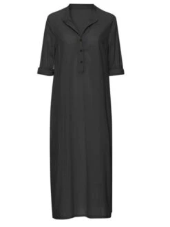Women's Shirt Dress Casual Dress Shift Dress Maxi Long Dress Outdoor Daily Vacation Cotton And Linen Basic Classic Stand Collar Button Pocket Long Sleeve Fall Winter 2023 Loose Fit Black Wine Navy -HANA Luxury Wear Shop guyqve1697187484693