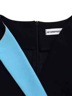 Women's Shirt Dress Casual Dress Midi Dress Outdoor Daily Date Polyester Fashion Casual Shirt Collar Lace Up Pleated 3/4 Length Sleeve Spring Fall Winter 2023 Regular Fit Yellow Red Blue Color Block -HANA Luxury Wear Shop gwzapu1695027664442