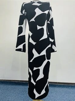 Women's Sweater Dress Winter Dress Jumper Dress Long Dress Maxi Dress Fashion Leopard Outdoor Daily Holiday Date Crew Neck Long Sleeve Print 2023 Slim Black S M L XL -HANA Luxury Wear Shop hdqadg1692938964543