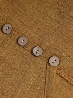 Women's Casual Dress Cotton Dress Swing Dress Maxi Long Dress Cotton Stylish Casual Winter Dress Daily Holiday V Neck Button Layered Long Sleeve Summer Spring Fall 2022 Loose Fit Black White Yellow -HANA Luxury Wear Shop hgczax1683609556615