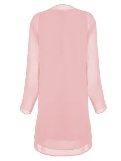 Women's Dress Set Two Piece Dress Church Dress Midi Dress Light Pink Black Wine Long Sleeve Pure Color Chiffon Summer Spring Crew Neck Stylish Winter Dress Fall Dress 2023 XL XXL 3XL 4XL 5XL -HANA Luxury Wear Shop hgdoyt1638868492530