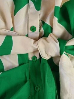 Women's Shirt Dress Casual Dress Maxi Long Dress Outdoor Daily Vacation Polyester Hot Casual Shirt Collar Lace Up Print Short Sleeve Summer Spring 2023 Regular Fit Pink Purple Green Flower S M L XL -HANA Luxury Wear Shop hwjore1689042991025