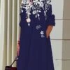 Women's Shirt Dress Casual Dress Midi Dress Outdoor Office Daily Polyester Fashion Modern Shirt Collar Button Pocket Long Sleeve Summer Spring Fall 2023 Loose Fit Wine Navy Blue Purple Floral S M L -HANA Luxury Wear Shop iamhfq1690861275857