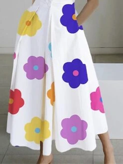 Women's Shirt Dress Casual Dress Work Dress Midi Dress Outdoor Daily Vacation Polyester Fashion Modern Split Neck Button Pocket Sleeveless Summer Spring 2023 Loose Fit Purple Flower S M L XL XXL -HANA Luxury Wear Shop iflemu1688449228995