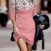 Women's Sweater Dress Jumper Dress Casual Dress Mini Dress Warm Leaf Floral Outdoor Daily Vacation Going Out Crew Neck Long Sleeve 2023 Regular Fit Pink Red Royal Blue S M L XL XXL 3XL -HANA Luxury Wear Shop ihkhem1693978827280