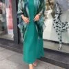 Women's Two Piece Dress Set Casual Dress Print Dress Outdoor Date Fashion Elegant Print Long Dress Maxi Dress Crew Neck 3/4 Length Sleeve Ombre Loose Fit Green Fall Winter S M L XL XXL -HANA Luxury Wear Shop ihozqw1694501515084