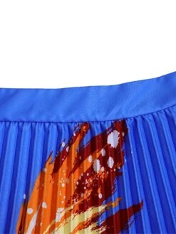 Women's Two Piece Dress Set Casual Dress Skirt Set Outdoor Vacation Streetwear Casual Pleated Print Midi Dress Crew Neck Short Sleeve Butterfly Slim Blue Summer Spring S M L XL XXL -HANA Luxury Wear Shop ixbmhe1685013589160