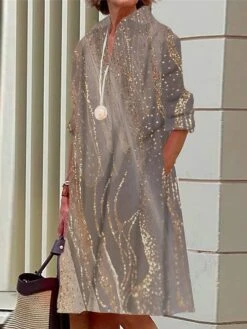 Women's Shirt Dress Casual Dress Midi Dress Outdoor Office Daily Polyester Fashion Modern Shirt Collar Button Pocket Long Sleeve Summer Spring Fall 2023 Loose Fit Light Pink Pink Dark Pink Ombre S M -HANA Luxury Wear Shop jfeten1690436731349