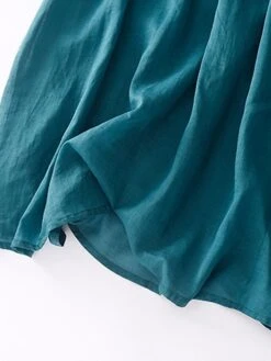 Women's Casual Dress Cotton Linen Dress Midi Dress Linen Basic Classic Outdoor Daily Vacation V Neck Pocket Half Sleeve Fall Autumn 2023 Loose Fit White Navy Blue Purple Plain M L XL 2XL -HANA Luxury Wear Shop jmzwrx1693202610878