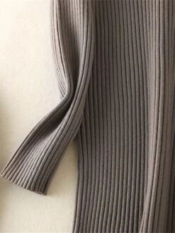 Women's Sweater Dress Jumper Dress Winter Dress Mini Dress Warm Plain Outdoor Daily Vacation Going Out Turtleneck Long Sleeve Button 2023 Slim Black Brown Khaki One Size -HANA Luxury Wear Shop jqqnyf1697767801487