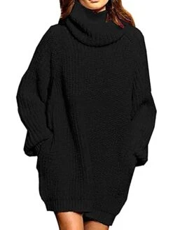 Women‘s Sweater Dress Winter Dress Burnt Orange Dress Wine Red Green Black Blue Khaki Orange Brown Gray White Long Sleeve Pure Color Winter Fall Turtleneck Casual Fit S M L XL -HANA Luxury Wear Shop jvovrt1617254929445