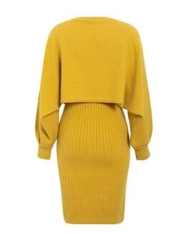 Women's Two Piece Dress Set Casual Dress Skirt Set Daily Going Out Fashion Streetwear Print Mini Dress Crew Neck Long Sleeve Plain Regular Fit Black Yellow Light Green Fall Winter M -HANA Luxury Wear Shop jzrfyl1693295680493