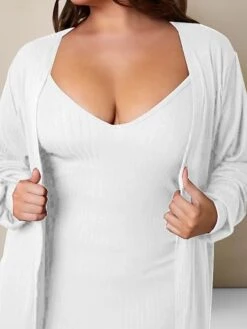 Women's Two Piece Dress Set Casual Dress Skirt Set Home Daily Fashion Streetwear Ribbed Midi Dress Crew Neck Long Sleeve Plain Slim Black White Wine Fall Winter S M L XL XXL -HANA Luxury Wear Shop kcthza1697597301273