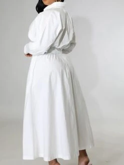 Women's Casual Dress Swing Dress Long Dress Maxi Dress Blue Yellow Orange Long Sleeve Pure Color Pocket Winter Fall Autumn Shirt Collar Winter Dress Weekend Fall Dress Loose Fit 2023 S M L XL XXL -HANA Luxury Wear Shop kouiei1653990828228