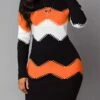 Women's Sweater Dress Jumper Dress Casual Dress Mini Dress Fashion Color Block Outdoor Daily Going Out Crew Neck Long Sleeve 2023 Regular Fit Orange S M L XL XXL 3XL -HANA Luxury Wear Shop krheoh1696670476243