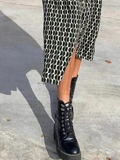 Women's Shirt Dress Casual Dress Shift Dress Midi Dress Outdoor Daily Vacation Polyester Fashion Modern Shirt Collar Button Print Long Sleeve Summer Spring Fall 2023 Regular Fit Black Geometric S M L -HANA Luxury Wear Shop kxqvlj1682663225778