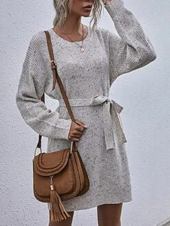 Women's Sweater Dress Jumper Dress Casual Dress Mini Dress Warm Pure Color Outdoor Casual Daily Going Out Crew Neck Long Sleeve Lace Up 2023 Loose Fit Wine Dark Gray Beige S M L 25 Women's Sweater Dress Jumper Dress Casual Dress Mini Dress Warm Pure Color Outdoor Casual Daily Going Out Crew Neck Long Sleeve Lace Up 2023 Loose Fit Wine Dark Gray Beige S M L -HANA Luxury Wear Shop liluwk1695106690579