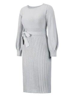 Women‘s Sweater Dress Winter Dress Bodycon Knee Length Dress Black Dark Green Khaki Long Sleeve Pure Color Lace Up Fall Winter Autumn Crew Neck Elegant Winter Dress Fall Dress 2023 S M L XL XXL -HANA Luxury Wear Shop lpywno1657786353051