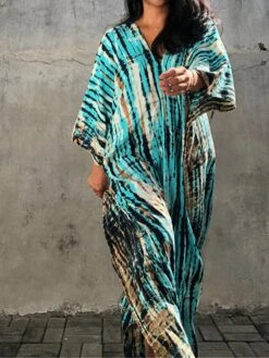 Women's Casual Dress Cotton Linen Dress White Dress Midi Dress Cotton Basic Classic Outdoor Daily Vacation V Neck Print Short Sleeve Spring Fall Winter 2023 Loose Fit White Blue Green Plain One-Size -HANA Luxury Wear Shop lwuzek1692341156321