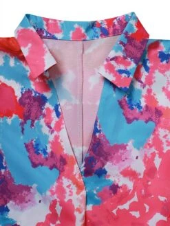 Women's Shirt Dress Casual Dress Swing Dress Midi Dress Daily Holiday Vacation Polyester Stylish Modern Shirt Collar High Low Dress Print Long Sleeve Summer Spring 2022 Loose Fit Black Red Blue -HANA Luxury Wear Shop mfslpm1683610845736