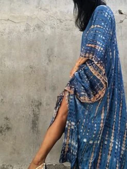 Women's Casual Dress Cotton Linen Dress White Dress Midi Dress Cotton Basic Classic Outdoor Daily Vacation V Neck Print Short Sleeve Spring Fall Winter 2023 Loose Fit White Blue Green Plain One-Size -HANA Luxury Wear Shop mfuvre1692341155272