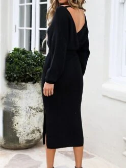 Women‘s Christmas Sweater Dress Jumper Dress Winter Dress Fashion Outdoor Christmas Street Daily V Neck Long Sleeve Lace Up Split 2023 Slim Black Red Fuchsia S M L XL 35 Women‘s Christmas Sweater Dress Jumper Dress Winter Dress Fashion Outdoor Christmas Street Daily V Neck Long Sleeve Lace Up Split 2023 Slim Black Red Fuchsia S M L XL -HANA Luxury Wear Shop mgwbqm1694088672911