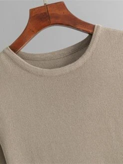 Women's Sweater Dress Jumper Dress Winter Dress Midi Dress Warm Plain Outdoor Daily Vacation Going Out Crew Neck Long Sleeve 2023 Slim Black Sky Blue Green One Size -HANA Luxury Wear Shop mkyptk1697767726998