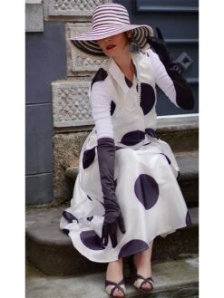 Women's Shirt Dress Casual Dress Swing Dress Maxi Long Dress Outdoor Office Daily Satin Fashion Modern Shirt Collar Button Pocket Sleeveless Summer Spring 2023 Regular Fit Black White Green Polka Dot -HANA Luxury Wear Shop mobwll1692239748775