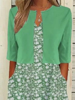 Women's Two Piece Dress Set Casual Dress Dress Set Outdoor Daily Fashion Modern Pocket Print Midi Dress V Neck Half Sleeve Floral Regular Fit Red Blue Green Summer Spring S M L XL XXL -HANA Luxury Wear Shop mozhzu1683003448489