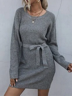 Women's Sweater Dress Jumper Dress Casual Dress Mini Dress Warm Pure Color Outdoor Casual Daily Going Out Crew Neck Long Sleeve Lace Up 2023 Loose Fit Wine Dark Gray Beige S M L 17 Women's Sweater Dress Jumper Dress Casual Dress Mini Dress Warm Pure Color Outdoor Casual Daily Going Out Crew Neck Long Sleeve Lace Up 2023 Loose Fit Wine Dark Gray Beige S M L -HANA Luxury Wear Shop mrqzal1695106683052