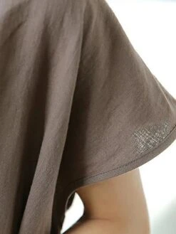 Women's Shirt Dress Casual Dress Swing Dress Maxi Long Dress Outdoor Daily Date Polyester Fashion Modern Shirt Collar Button Short Sleeve Fall 2023 Loose Fit ArmyGreen Blue Brown Plain S M L XL -HANA Luxury Wear Shop mtesig1693451928772