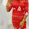 Women‘s Christmas Sweater Dress Winter Dress Shift Dress Mini Dress Red Black Long Sleeve Elk Tree Snowflake Knit Print Fall Winter Crew Neck Stylish Modern 2022 S M L XL 2XL Cotton -HANA Luxury Wear Shop mzdpuu1663754931909