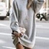 Women‘s Sweater Dress Winter Dress Green Khaki Light Gray Light Blue Long Sleeve Pure Color Knit Winter Fall Turtleneck Basic Casual Fit 2022 S M L XL XXL 3XL 4XL -HANA Luxury Wear Shop neojuz1665656926701