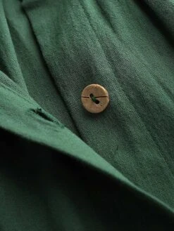 Women's Casual Dress Cotton Dress Black Dress Midi Dress Cotton Fashion Daily Outdoor Daily Vacation Stand Collar Ruffle Button 3/4 Length Sleeve Fall Autumn 2023 Loose Fit Black Wine Blue Plain S M -HANA Luxury Wear Shop nmcelq1692947511737