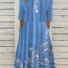Women's Two Piece Dress Set Casual Dress Dress Set Outdoor Daily Fashion Streetwear Pocket Print Midi Dress Crew Neck Half Sleeve Floral Regular Fit Blue Summer Spring S M L XL XXL