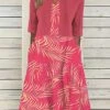 Women's Two Piece Dress Set Casual Dress Print Dress Daily Vacation Active Fashion Pocket Print Midi Dress V Neck Half Sleeve Leaf Regular Fit Pink Summer Spring S M L XL XXL -HANA Luxury Wear Shop nshbdm1683252229941