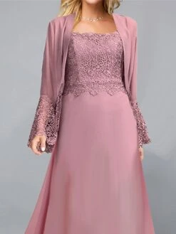 Women's Two Piece Dress Set Party Dress Lace Dress Party Outdoor Fashion Streetwear Lace Patchwork Midi Dress Crew Neck Long Sleeve Plain Regular Fit Purple Fall Winter S M L XL XXL -HANA Luxury Wear Shop obzcnn1697003223241