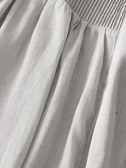 Women's Casual Dress Cotton Linen Dress Midi Dress Linen Basic Classic Outdoor Daily Vacation V Neck Pocket Half Sleeve Fall Autumn 2023 Loose Fit White Navy Blue Purple Plain M L XL 2XL -HANA Luxury Wear Shop oeepny1693202607297