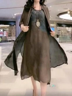 Women's Two Piece Dress Set Casual Dress Swing Dress Daily Holiday Fashion Casual Print Midi Dress Crew Neck Half Sleeve Floral Print Loose Fit Red Blue Orange Summer Spring M L XL XXL 3XL -HANA Luxury Wear Shop oepapw1691462024206