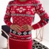 Women‘s Christmas Sweater Dress Jumper Dress Winter Dress Warm Geometric Plaid Print Outdoor Christmas Casual Daily Crew Neck Long Sleeve 2023 Regular Fit Red Blue Apricot S M L XL