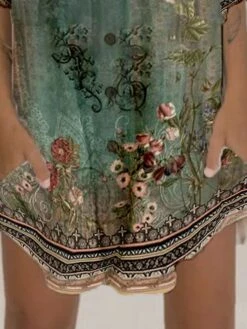 Women's Shirt Dress Casual Dress Shift Dress Mini Dress Outdoor Daily Vacation Polyester Casual Vintage Retro Stand Collar Button Pocket Long Sleeve Summer Spring Fall 2023 Regular Fit Green Floral S -HANA Luxury Wear Shop otmhyv1677839801053